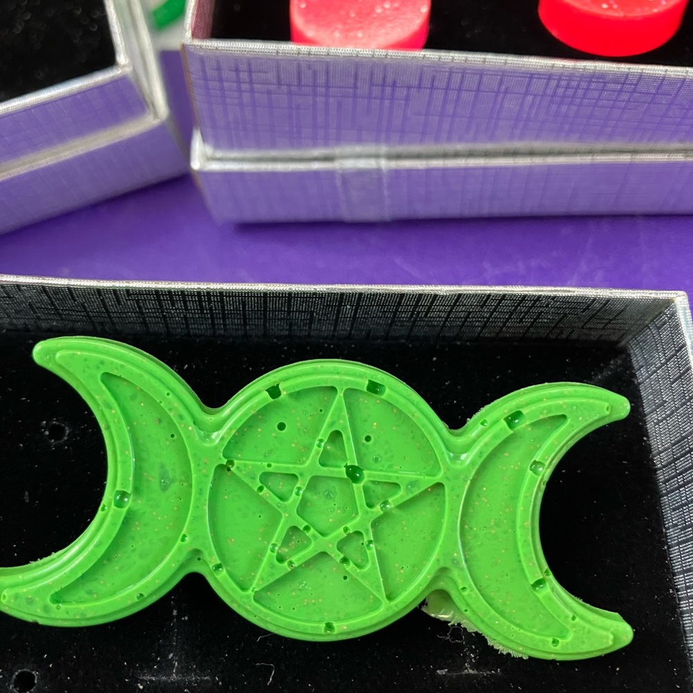 Handmade resin moon brooch